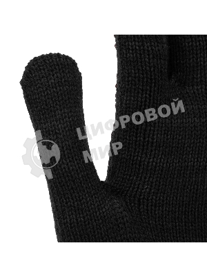 Перчатки трикотажные Сибртех акрил, усиленные, ПВХ-гель Протектор, черный, 10 класс