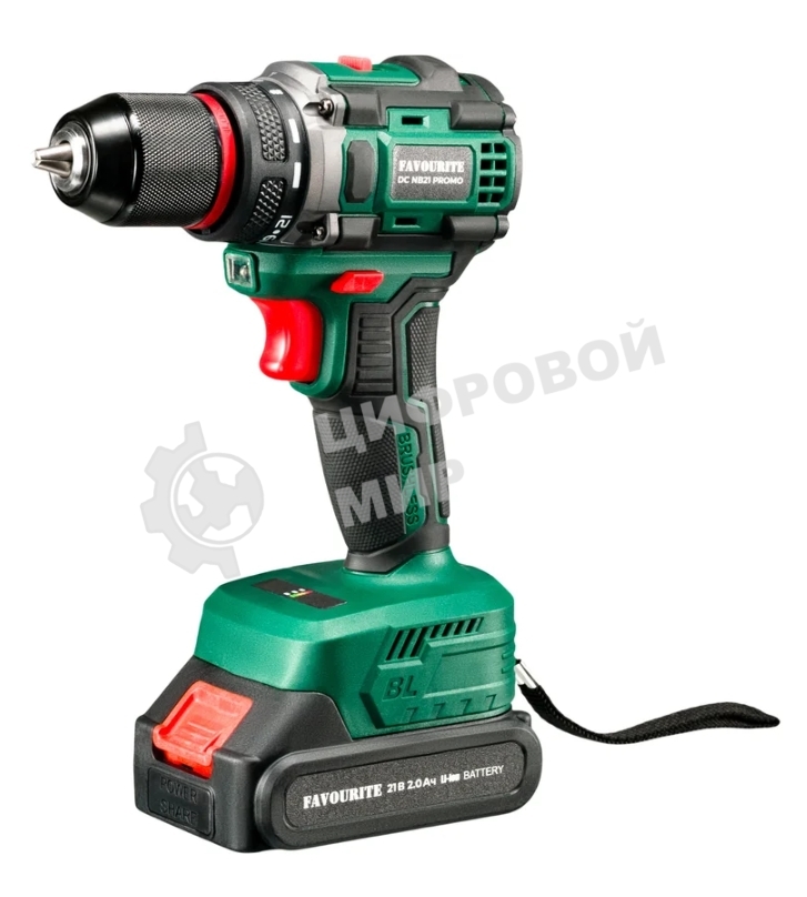 Дрель-шуруповерт FAVOURITE DC NB21 PROMO, 21 В, 2 Ач, 40 Нм, бесщеточный
