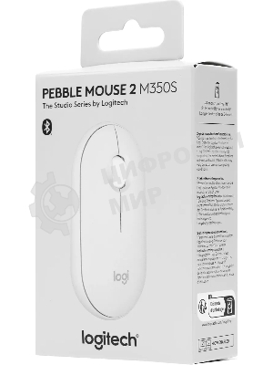 Мышь беспроводная Logitech Pebble 2 M350S белый, 4000 dpi, Bluetooth, кнопки - 3