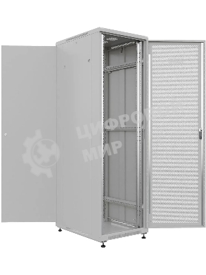 Шкаф серверный NTSS Премиум (NTSS-R22U6080PD) напольный 22U 600x800 мм пер. дв. перфор. металл 900 кг серый 710 мм 54 кг 1102 мм IP20 сталь