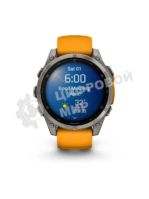 Смарт-часы Garmin Fenix 8 AMOLED Sapphire титановый серый, оранжевый 47мм