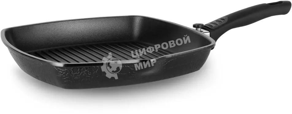 Сковорода-гриль Rondell Escurion RDA-869, 28 см, съемная ручка, без крышки, черный