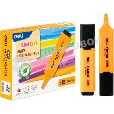 Текстовыделитель Deli EU366-OR Jumbo, скошенный пишущий наконечник, 1-5мм, оранжевый