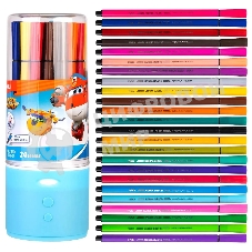 Фломастеры Deli EC150-24 Super Wings 24цв. пластиковая туба