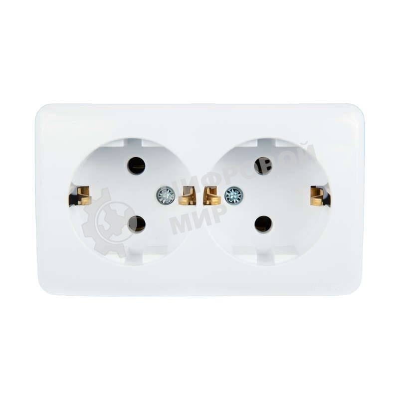Розетка 2-м ОП VIOLA с заземл. белый LEZARD 751-0200-127