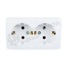 Розетка 2-м ОП VIOLA с заземл. белый LEZARD 751-0200-127