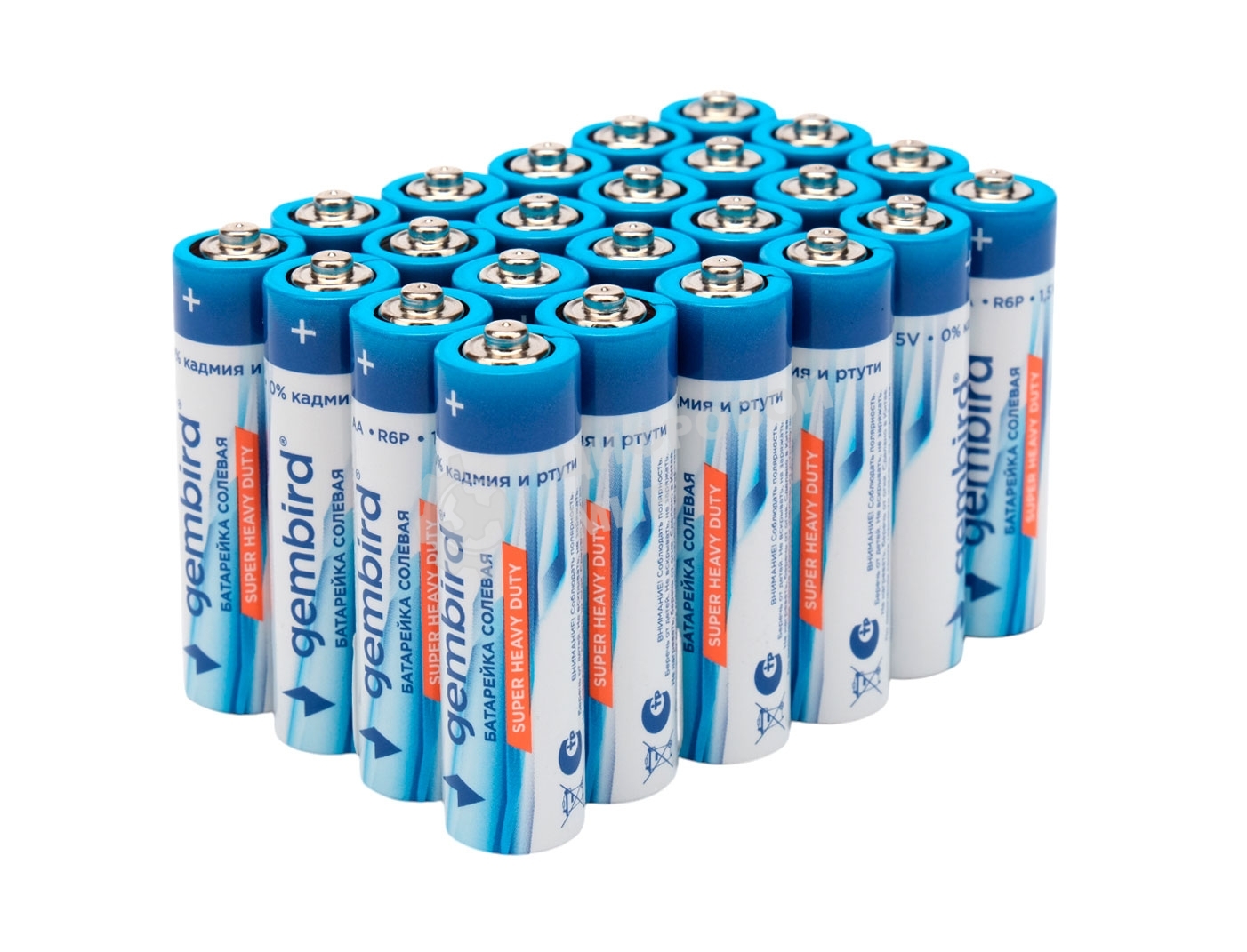 Батарейки солевые Gembird GB-R6P-24B, тип AA, 24шт, коробка