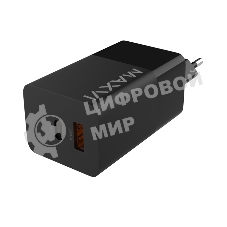 Сетевое зарядное устройство Maxvi A482GN 65W, 1xUSB-A, 1xUSB-C, черный