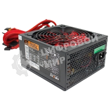 Блок питания Ginzzu PC700 14CM(Red) 80 PLUS black,APFC,24+4p,2 PCI-E(6+2), 7*SATA, 4*IDE,оплетка, кабель питания,цветная коробка