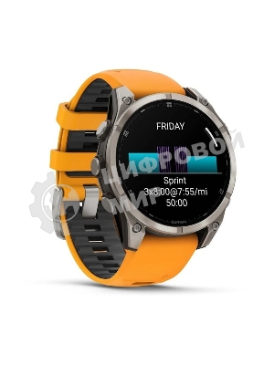 Смарт-часы Garmin Fenix 8 AMOLED Sapphire титановый серый, оранжевый 47мм