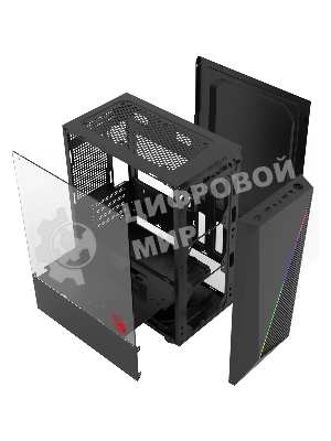 Компьютерный корпус Bloody BD-CC102F черный без БП mATX 2x120мм 2xUSB 2.0 1xUSB 3.0 audio bott PSU