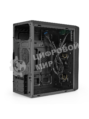 Компьютерный корпус Minitower ExeGate mEVO-7803-XP600 (mATX, БП XP600 с вент. 12см, 2*USB+1*USB 3.0, HD аудио, черный, 2 вент. 12см с RGb подсветкой)