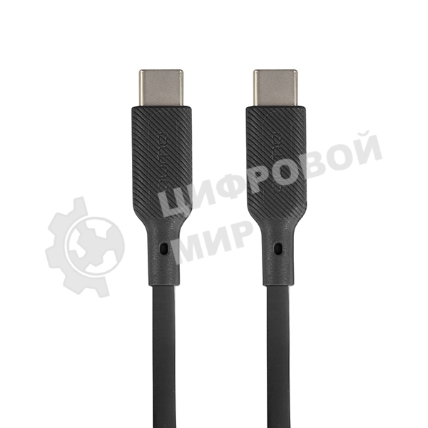 Кабель QUMO 32964 Type-C на Type-C, силиконовый, 1м, 3A, 60W, PD черный