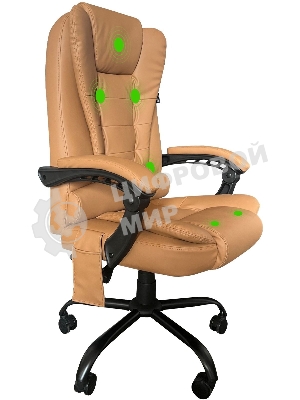 Кресло Cactus CS-CHR-OC05M-BR бежевый, экокожа, подголовник