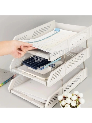 Лоток горизонтальный Deli E9209 для бумаг 268х336х118мм ассорти