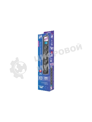 Сетевой фильтр Powercube SPG6-B-3M 3м, 6 розеток, черный, коробка