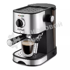 Кофеварка рожковая Kitfort KT-753 черный/нержавеющая сталь, молотый, 1 л, 850 Вт, 15 бар