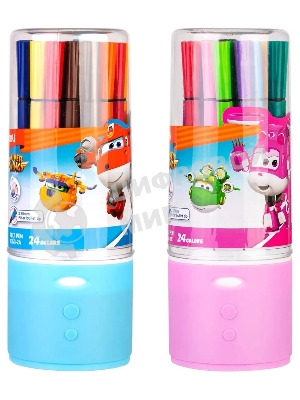 Фломастеры Deli EC150-24 Super Wings 24цв. пластиковая туба