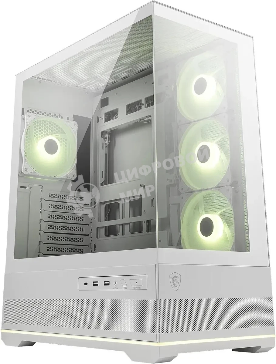 Компьютерный корпус MSI MAG Pano 110R PZ белый без БП ATX 6x120мм 7x140мм 2xUSB 3.0 1xUSB3.1 audio AirDuct bott PSU