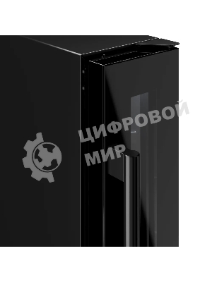 Винный шкаф Kuppersberg RBW 15, встраиваемый, High-Tech, ВхШхГ 87х15х52.5 см, объем 20 л, вместимость 7 бутылок, диапазон температуры 5-20 градусов, механическое открытие двери, LED дисплей, уровень шума 39 дБ, черный