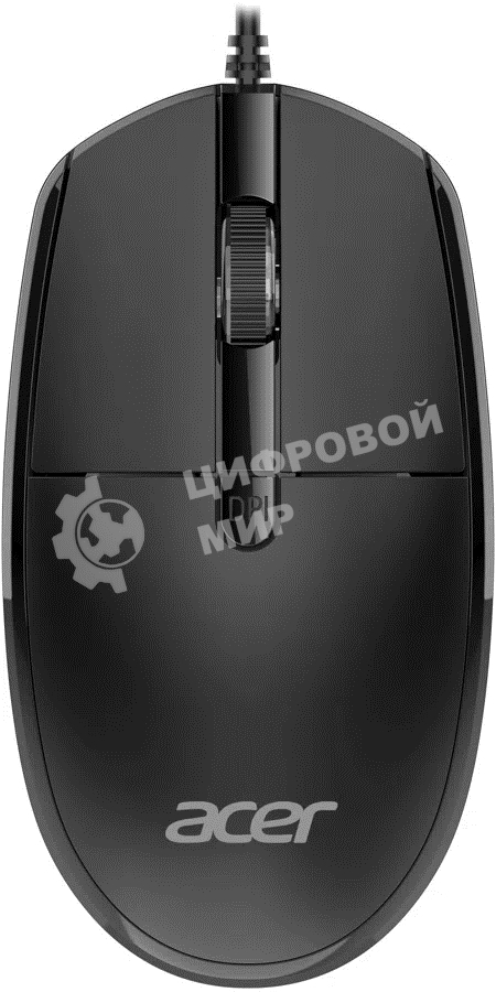 Мышь проводная Acer OMW401 черный, 2000 dpi, USB, кнопки - 4