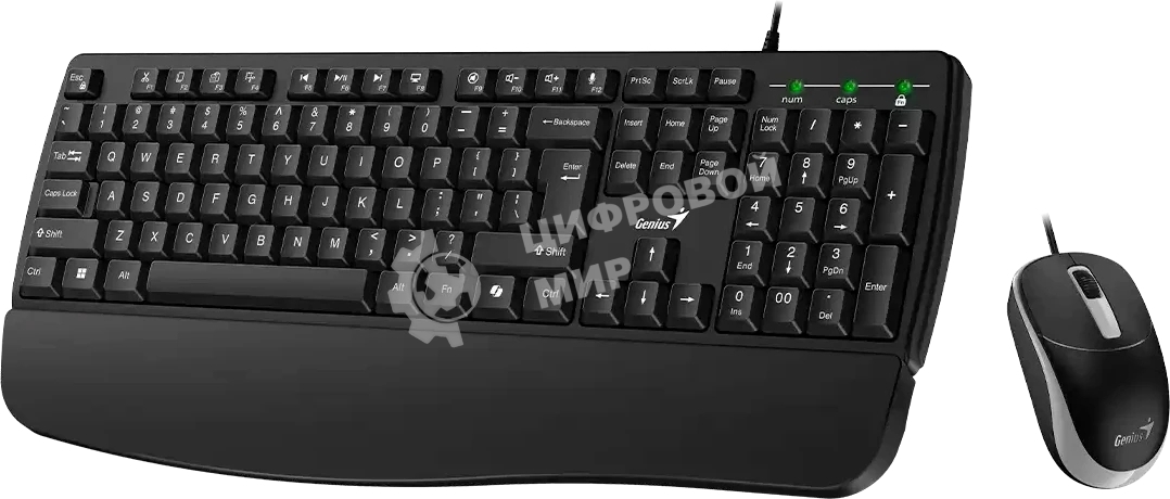 Комплект клавиатура+мышь Genius KM-123 проводной, USB, 1200 DPI, черный