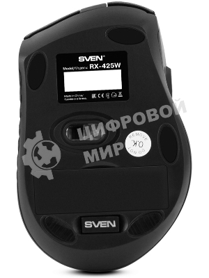 Мышь беспроводная SVEN RX-425W серый, 1600 dpi, радиоканал, USB, кнопки - 6