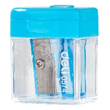 Точилка для карандашей ручная Deli E0574 Cubic, 1 отверстие, пластик, ассорти, дисплей