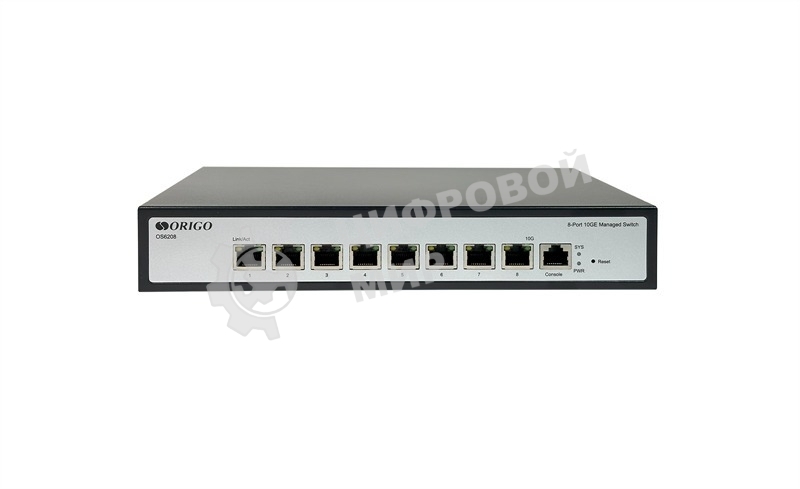 Коммутатор управляемый ORIGO OS6208/A1A L2, 8x10Gbase-T, консольный порт RJ-45, комплект для установки в 19