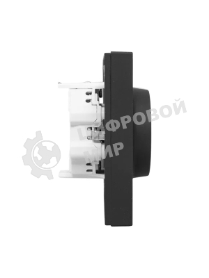 Розетка 2-м EKF UP1-SOB-210 СП Эпика 16А с заземл. без защ. шторок с рамкой механизм черный