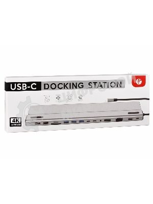 Адаптер VCOM TypeC -->3*USB3.0+2*USB2.0+VGA+RJ45+SD+TF+AUD+HDMI+DP+2*USB3.1 Data+PD