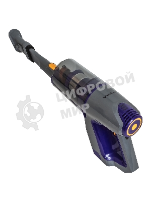 Пылесос вертикальный SUPRA VCS-5084 серый/синий, питание от аккумулятора, 350 Вт, уборка сухая, пылесборник 0.6 л, работа от АКБ max 30 мин.