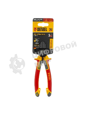 Бокорезы Denzel диэлектрические рукоятки, до 1000 В, трехкомпонентные рукоятки, 160 мм