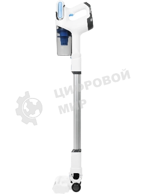 Пылесос вертикальный Coolfort CF-3006 белый/голубой, питание от аккумулятора, 130 вт, уборка сухая, пылесборник 0.5 л, работа от АКБ max 30 мин.