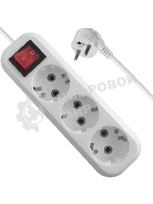 Удлинитель с заземлением Defender L330 16 А, 5 м, заземление, выключатель