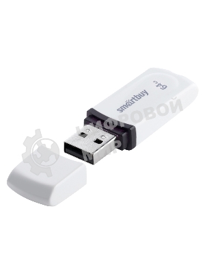 Флешка USB Smartbuy Paean white (SB64GBPN-W), 64Gb, USB 2.0, R/W 25/15, белый