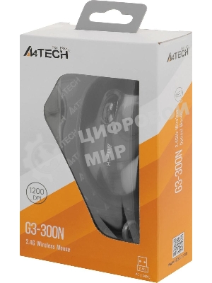 Мышь беспроводная A4Tech V-Track G3-300N черный, 1000 dpi, радиоканал, USB, кнопки - 3