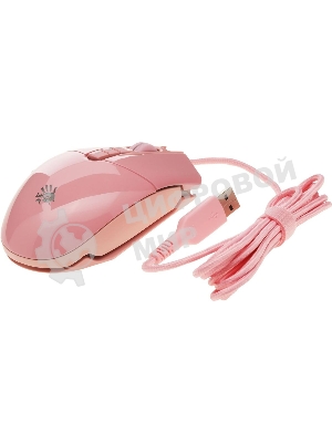Мышь проводная A4Tech Bloody P91s розовый, 8000 dpi, USB, кнопки - 8