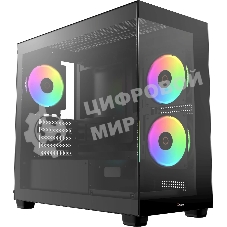 Корпус Ocypus Gamma C52 BK ARGB, Mini-Tower, чёрный, 3 x 120 мм
