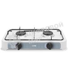 Плита настольная газовая Centek CT-1524 белый, 3.4 кВт, газ, конфорки - 2, эмаль, поворотные переключатели