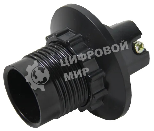 Патрон карболитовый с кольцом Е14 черный без наклейки EKF LHC-E14-r