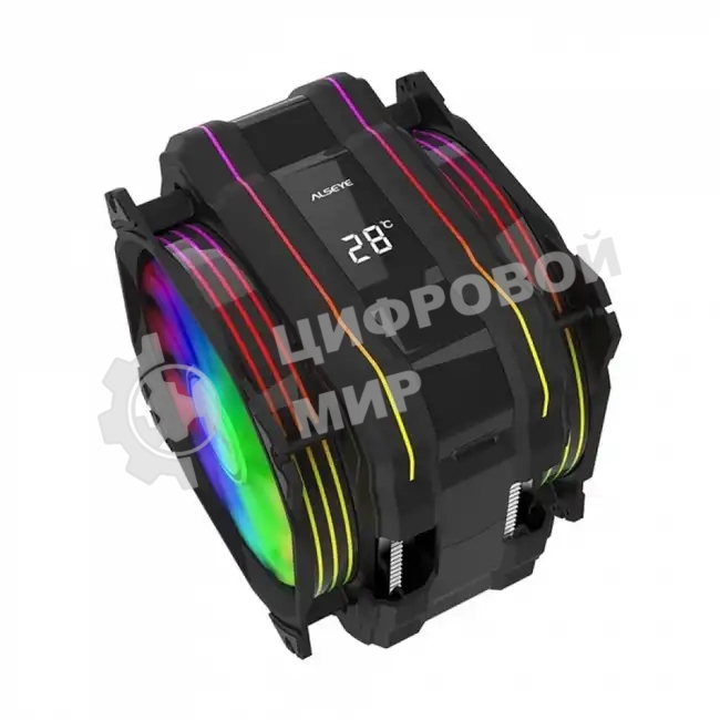 Кулер для процессора Alseye M120D Plus черный, 120 мм, алюминий/медь, 1900 об/мин, 41.2 дБ, 4 pin, 200 Вт, 160 мм