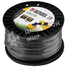 Леска для триммера Denzel двухкомпонентная квадрат, 2,7 мм х 138 м, на DIN катушке EXTRA CORD