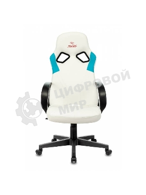 Кресло игровое Бюрократ ZOMBIE RUNNER белый/голубой искусственная кожа крестовина пластик