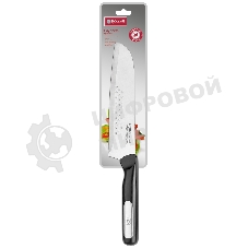 Нож кухонный Rondell Bayoneta RD-1571 стальной сантоку лезв. 180 мм прямая заточка черный блистер