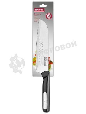 Нож кухонный Rondell Bayoneta RD-1571 стальной сантоку лезв. 180 мм прямая заточка черный блистер