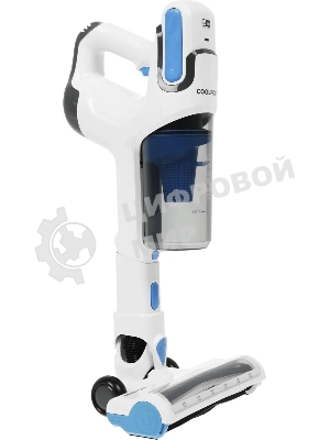 Пылесос вертикальный Coolfort CF-3006 белый/голубой, питание от аккумулятора, 130 вт, уборка сухая, пылесборник 0.5 л, работа от АКБ max 30 мин.