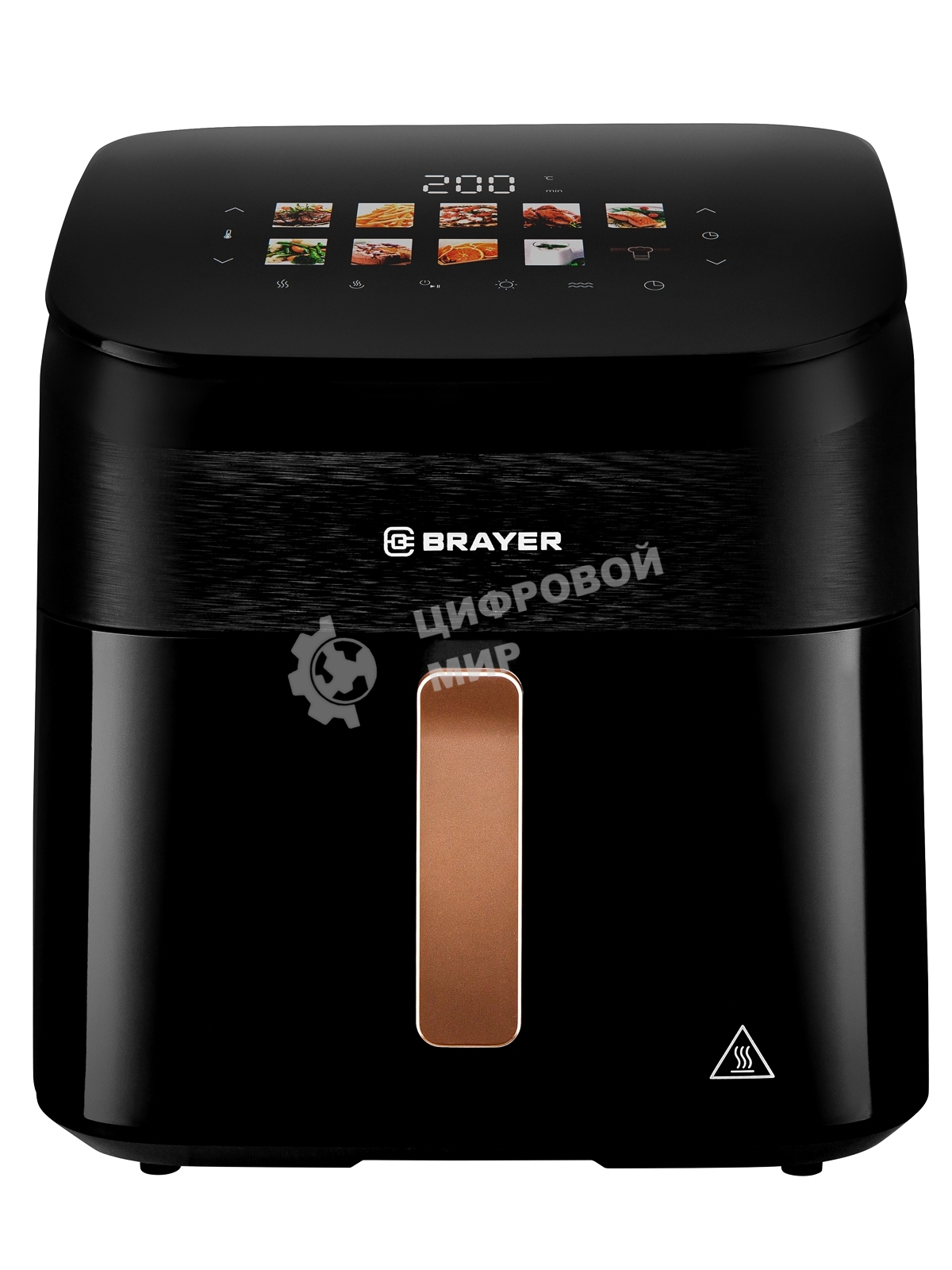 Аэрогриль Brayer BR2057 черный, 2200 Вт, 8.5 л, сенсор, 10 программ