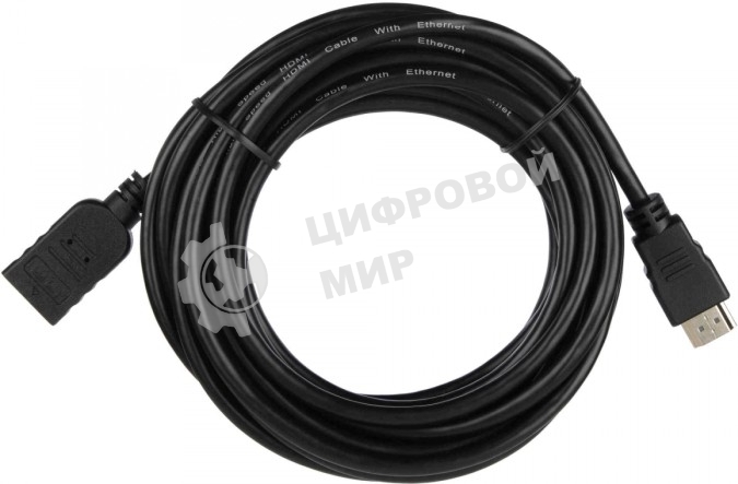 Кабель-удлинитель для HDMI ACD-DHHF1-50B HDMI 1.4, Golden Plated,19m/19f, HDMI extension, черный, 5м (74229)