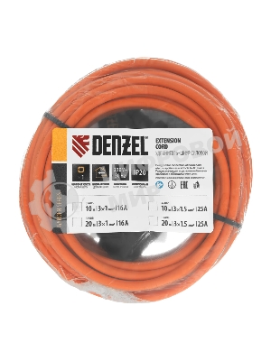 Удлинитель-шнур силовой Garden Series Denzel ПВС, 10 м, 1 розетка, 3x1 мм
